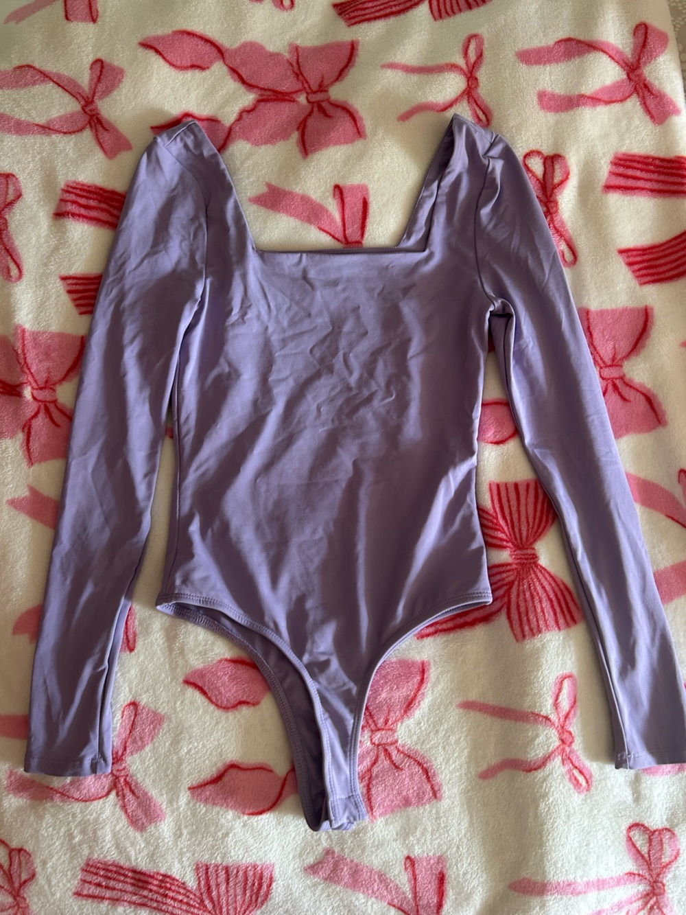 Blue Rain Lavender Scoop Neck Long Sleeve Bodysuit